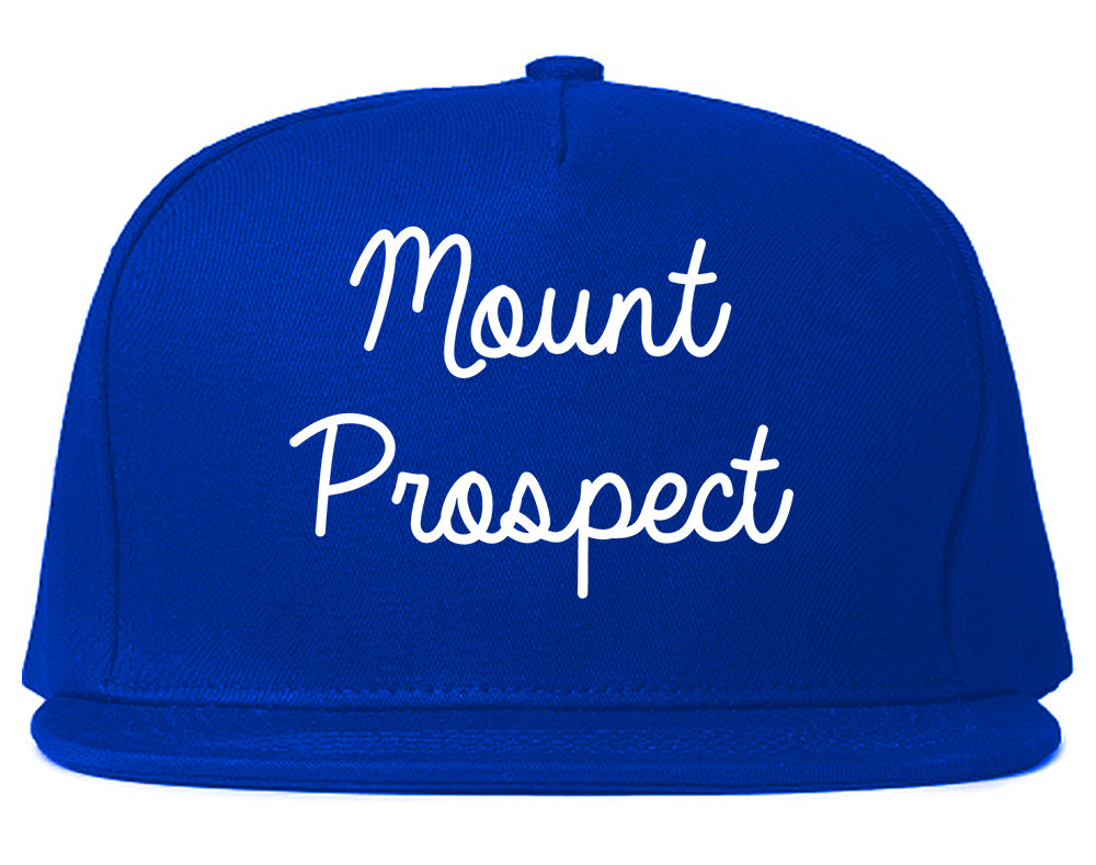 Mount Prospect Illinois IL Script Mens Snapback Hat Royal Blue