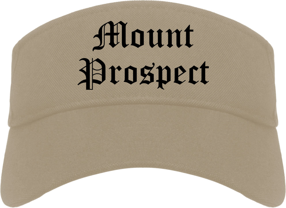 Mount Prospect Illinois IL Old English Mens Visor Cap Hat Khaki