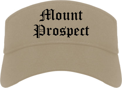 Mount Prospect Illinois IL Old English Mens Visor Cap Hat Khaki