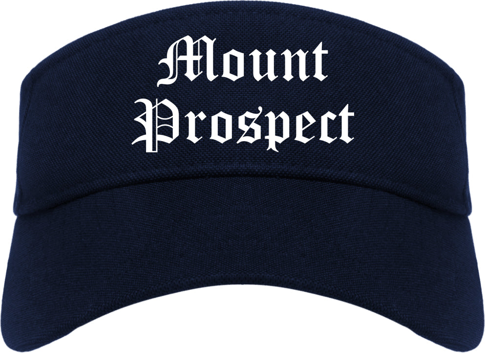 Mount Prospect Illinois IL Old English Mens Visor Cap Hat Navy Blue