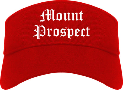 Mount Prospect Illinois IL Old English Mens Visor Cap Hat Red