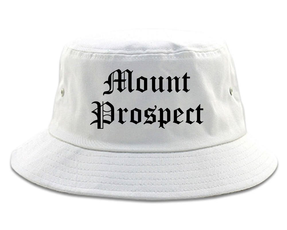 Mount Prospect Illinois IL Old English Mens Bucket Hat White