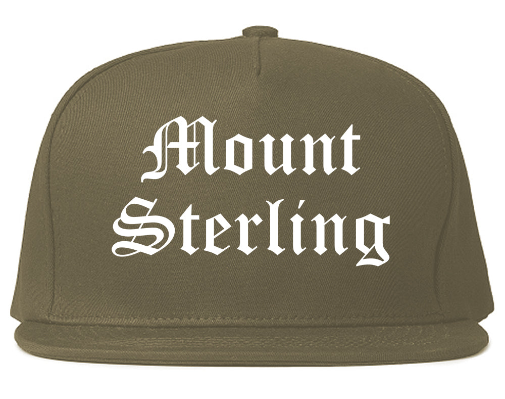 Mount Sterling Kentucky KY Old English Mens Snapback Hat Grey