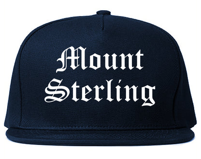 Mount Sterling Kentucky KY Old English Mens Snapback Hat Navy Blue