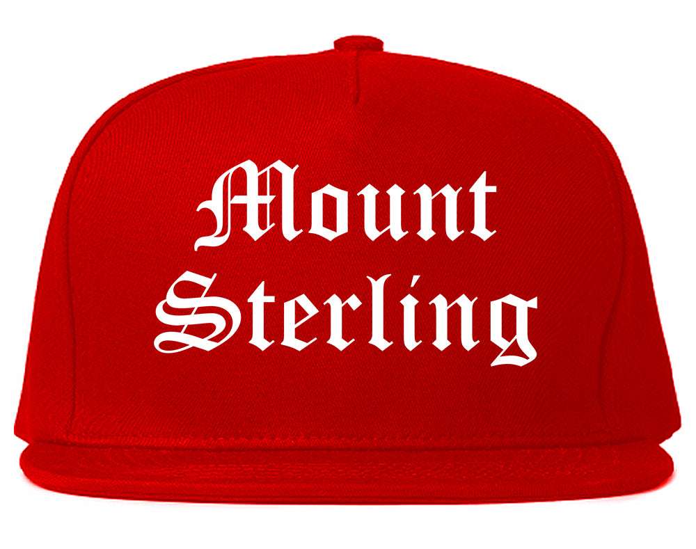 Mount Sterling Kentucky KY Old English Mens Snapback Hat Red