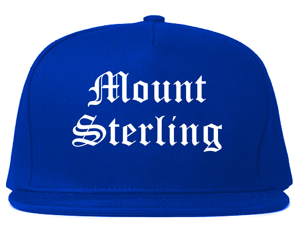 Mount Sterling Kentucky KY Old English Mens Snapback Hat Royal Blue