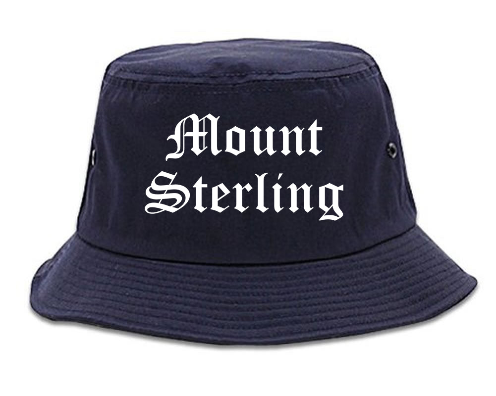 Mount Sterling Kentucky KY Old English Mens Bucket Hat Navy Blue