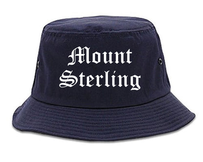Mount Sterling Kentucky KY Old English Mens Bucket Hat Navy Blue