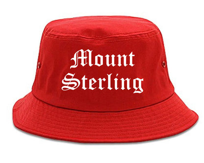 Mount Sterling Kentucky KY Old English Mens Bucket Hat Red