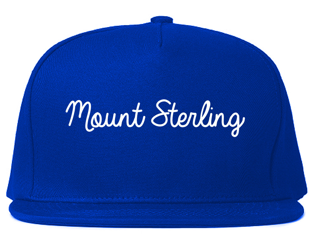 Mount Sterling Kentucky KY Script Mens Snapback Hat Royal Blue