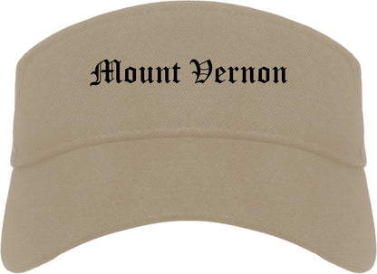 Mount Vernon Illinois IL Old English Mens Visor Cap Hat Khaki