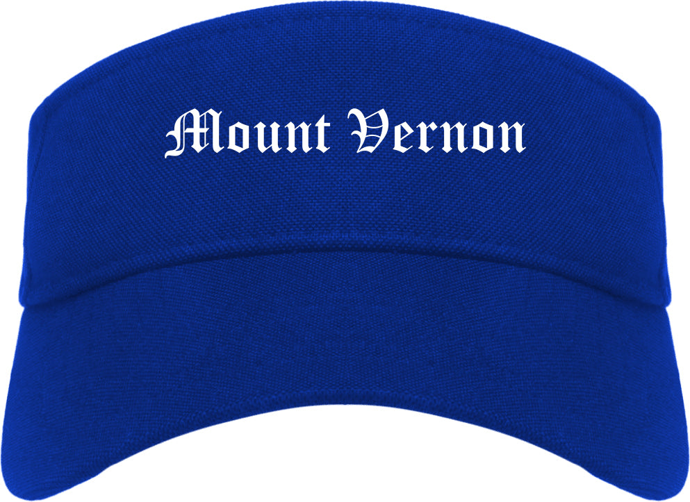 Mount Vernon Illinois IL Old English Mens Visor Cap Hat Royal Blue