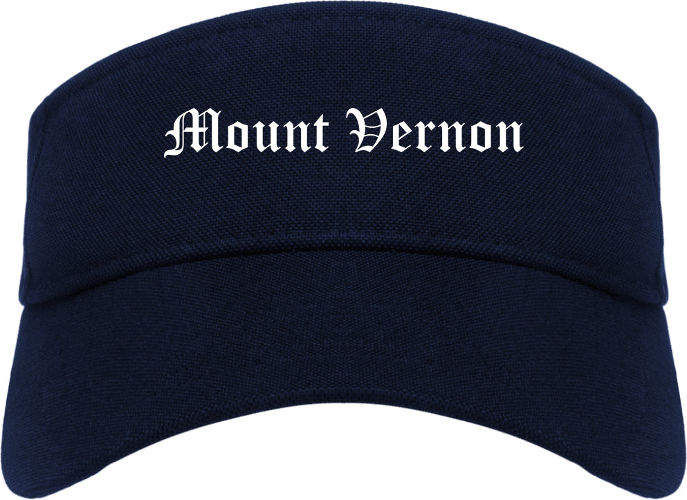 Mount Vernon Indiana IN Old English Mens Visor Cap Hat Navy Blue