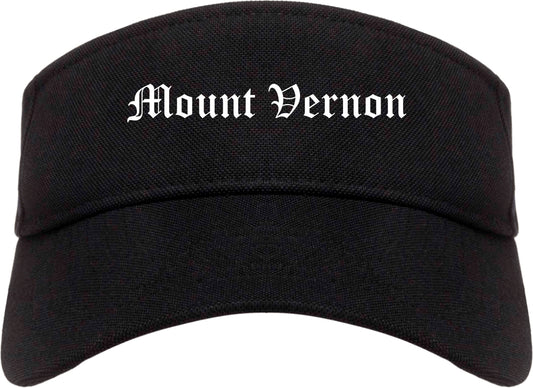 Mount Vernon Missouri MO Old English Mens Visor Cap Hat Black