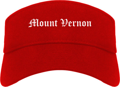 Mount Vernon New York NY Old English Mens Visor Cap Hat Red