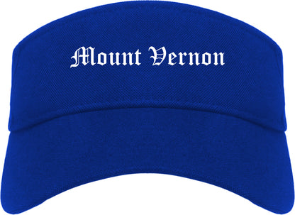Mount Vernon New York NY Old English Mens Visor Cap Hat Royal Blue