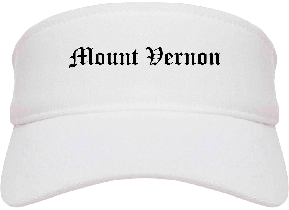 Mount Vernon New York NY Old English Mens Visor Cap Hat White