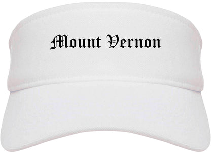 Mount Vernon New York NY Old English Mens Visor Cap Hat White