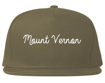 Mount Vernon Ohio OH Script Mens Snapback Hat Grey