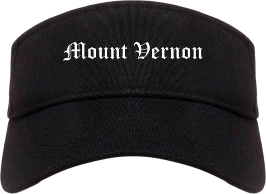 Mount Vernon Ohio OH Old English Mens Visor Cap Hat Black