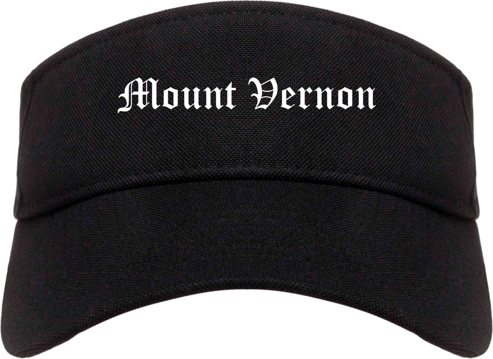 Mount Vernon Ohio OH Old English Mens Visor Cap Hat Black