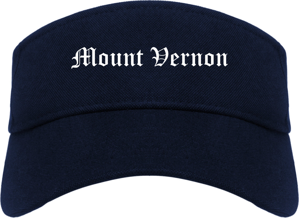 Mount Vernon Ohio OH Old English Mens Visor Cap Hat Navy Blue