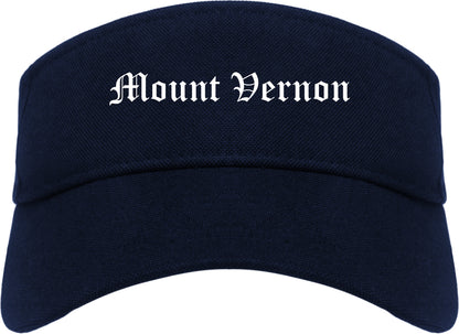 Mount Vernon Ohio OH Old English Mens Visor Cap Hat Navy Blue