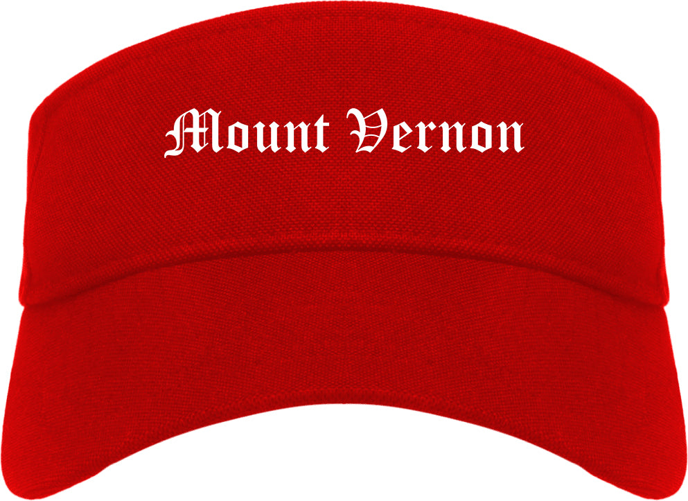Mount Vernon Ohio OH Old English Mens Visor Cap Hat Red