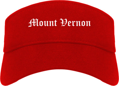 Mount Vernon Ohio OH Old English Mens Visor Cap Hat Red