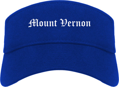 Mount Vernon Ohio OH Old English Mens Visor Cap Hat Royal Blue