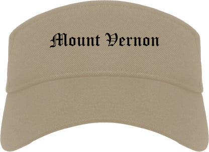Mount Vernon Washington WA Old English Mens Visor Cap Hat Khaki