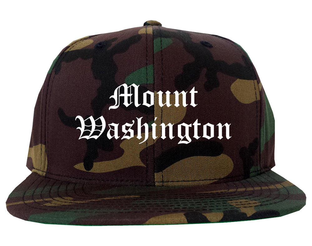 Mount Washington Kentucky KY Old English Mens Snapback Hat Army Camo
