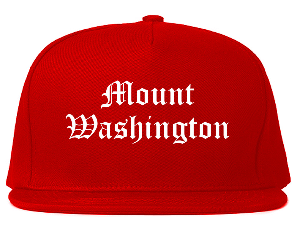 Mount Washington Kentucky KY Old English Mens Snapback Hat Red