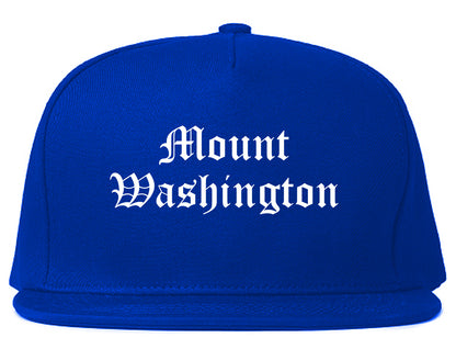 Mount Washington Kentucky KY Old English Mens Snapback Hat Royal Blue
