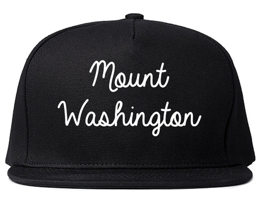 Mount Washington Kentucky KY Script Mens Snapback Hat Black