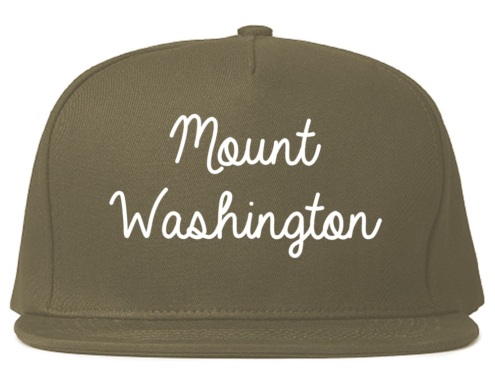 Mount Washington Kentucky KY Script Mens Snapback Hat Grey