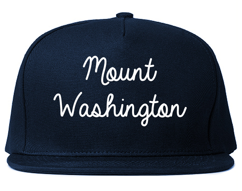 Mount Washington Kentucky KY Script Mens Snapback Hat Navy Blue