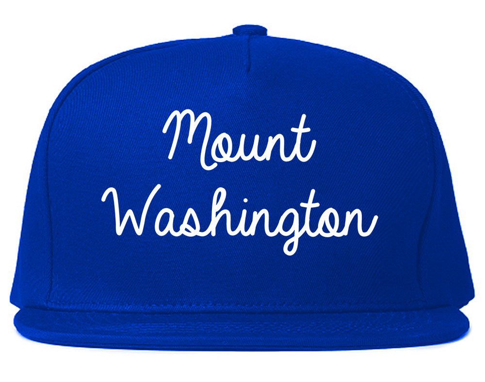 Mount Washington Kentucky KY Script Mens Snapback Hat Royal Blue