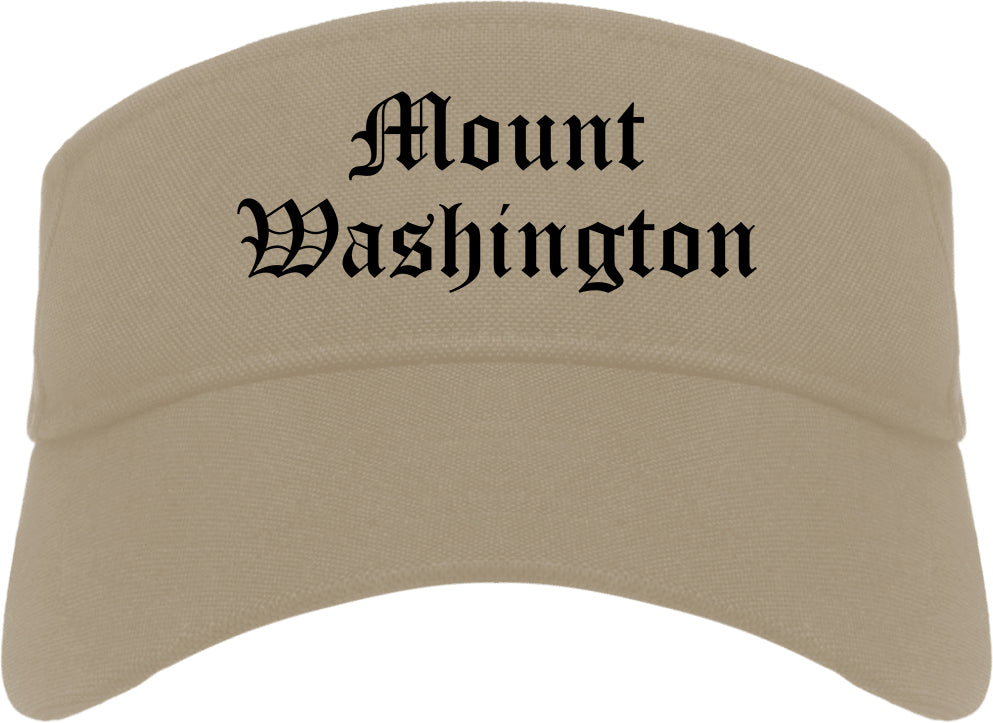 Mount Washington Kentucky KY Old English Mens Visor Cap Hat Khaki