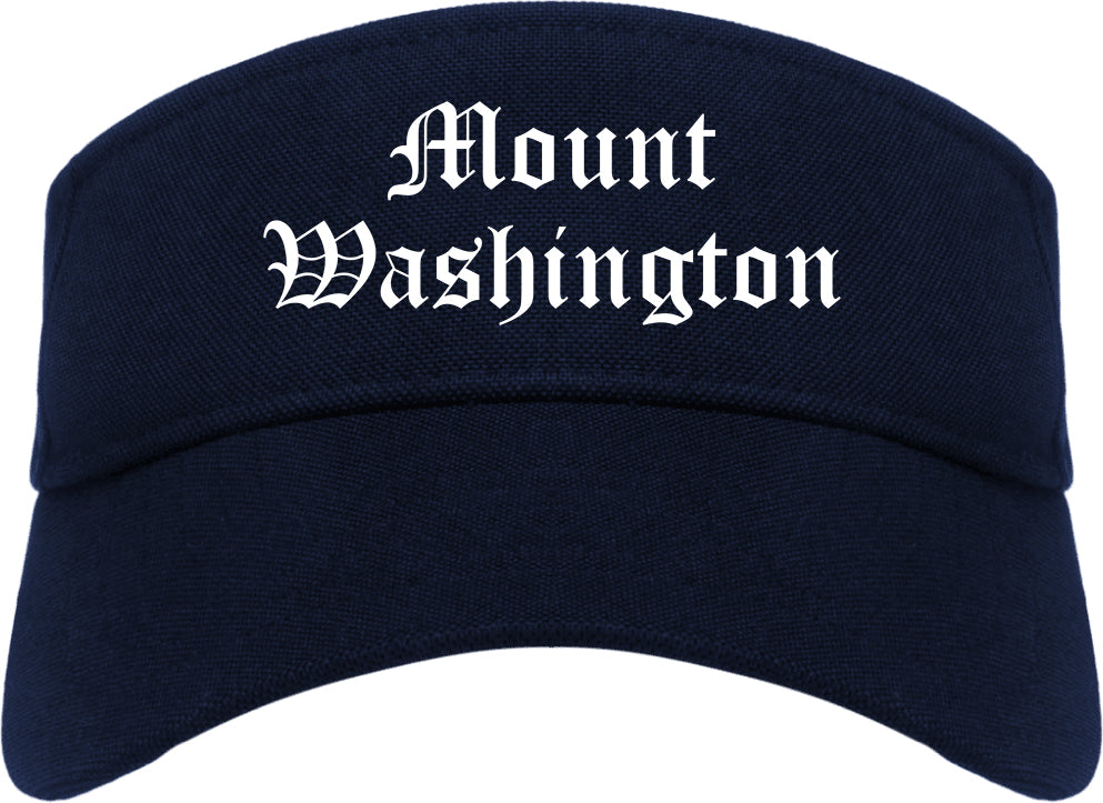 Mount Washington Kentucky KY Old English Mens Visor Cap Hat Navy Blue