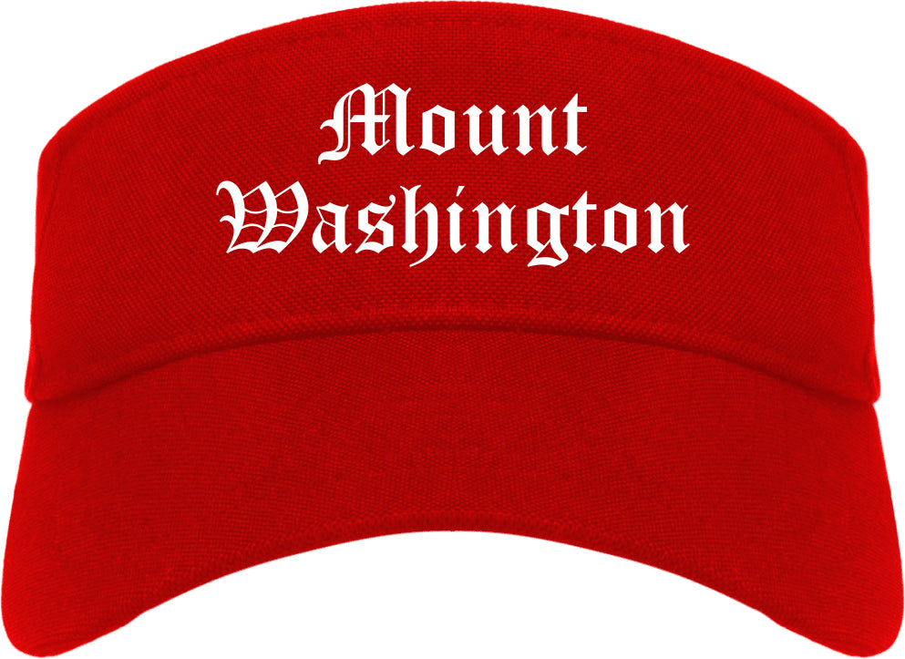 Mount Washington Kentucky KY Old English Mens Visor Cap Hat Red