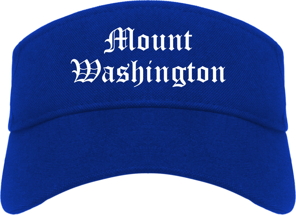 Mount Washington Kentucky KY Old English Mens Visor Cap Hat Royal Blue
