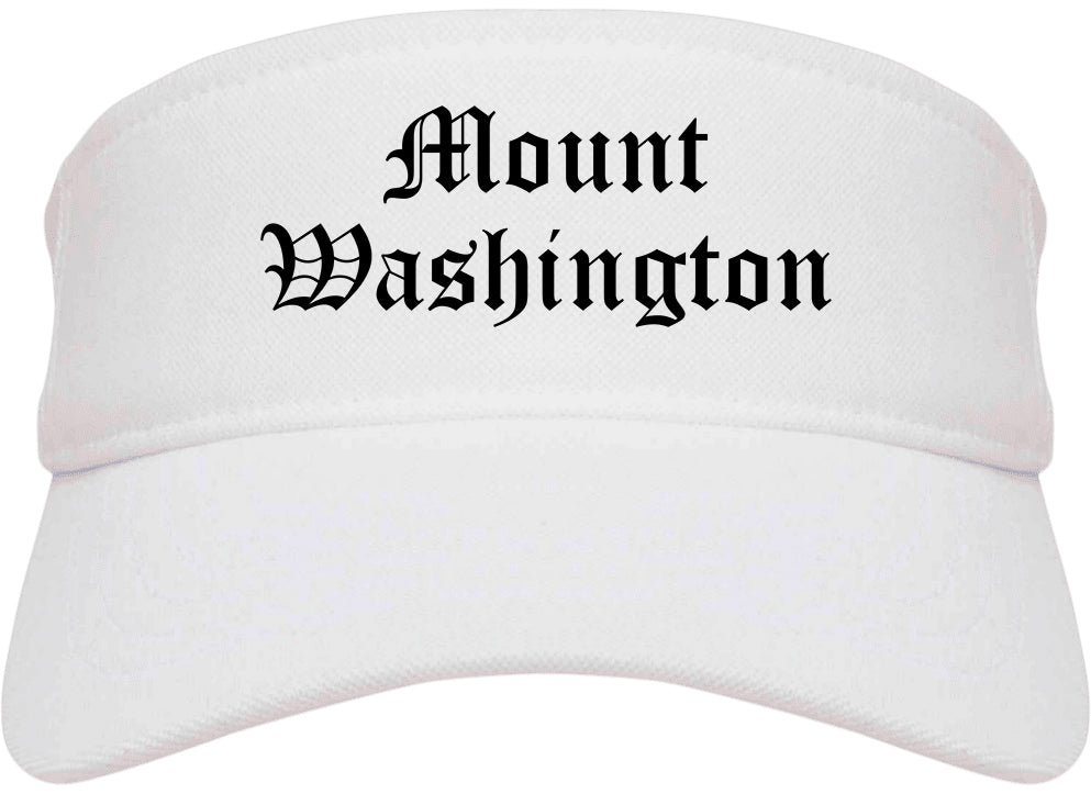 Mount Washington Kentucky KY Old English Mens Visor Cap Hat White