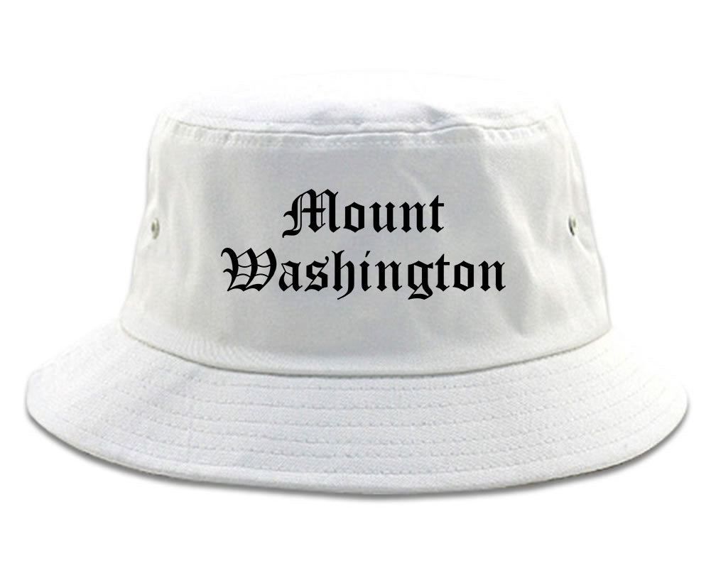 Mount Washington Kentucky KY Old English Mens Bucket Hat White