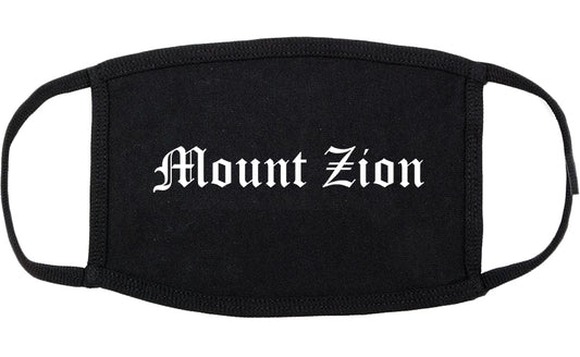 Mount Zion Illinois IL Old English Cotton Face Mask Black