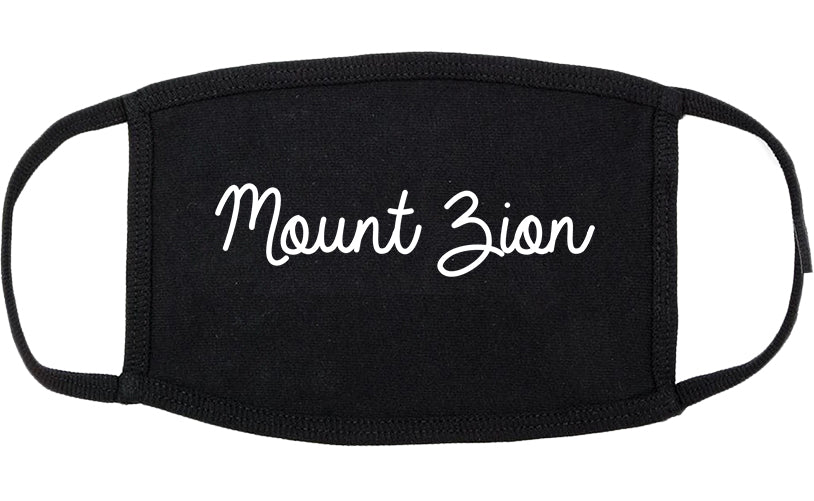 Mount Zion Illinois IL Script Cotton Face Mask Black