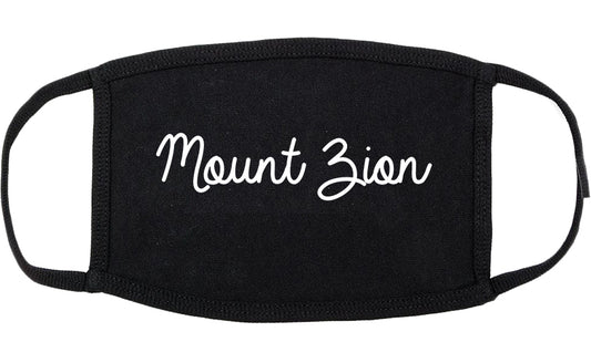 Mount Zion Illinois IL Script Cotton Face Mask Black