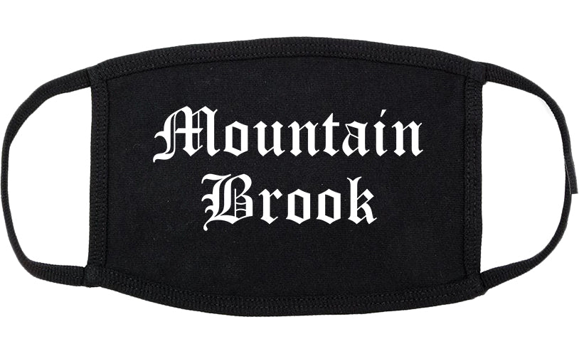 Mountain Brook Alabama AL Old English Cotton Face Mask Black