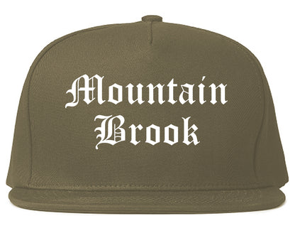 Mountain Brook Alabama AL Old English Mens Snapback Hat Grey