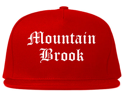 Mountain Brook Alabama AL Old English Mens Snapback Hat Red